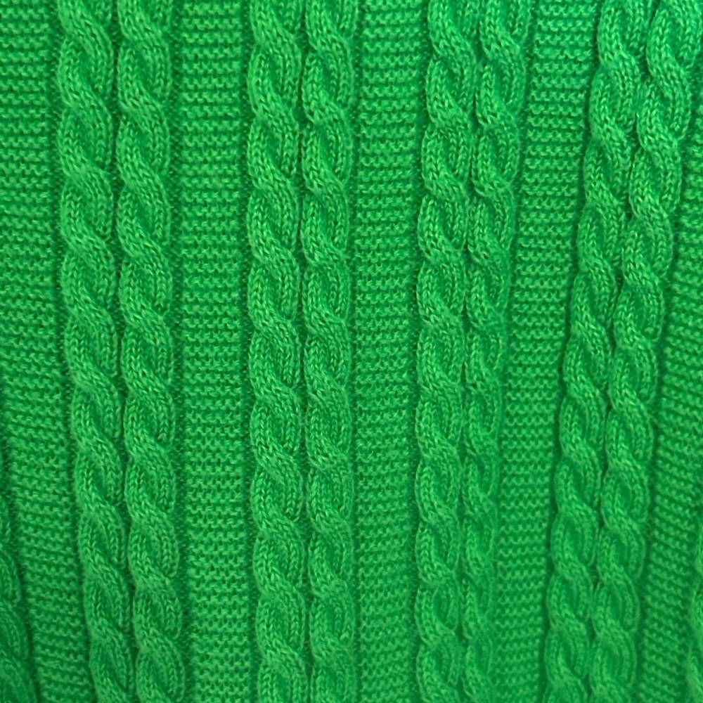Nautica Green Cable Knit Cardigan spring top collared shirt work wear - Picture 3 of 4